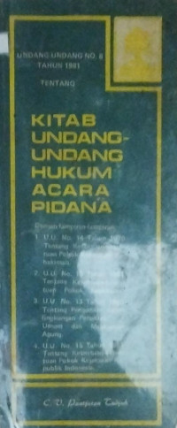 KITAB UNDANG UNDANG HUKUM ACARA PIDANA