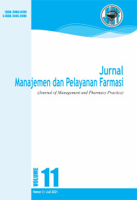 Image of Jurnal Manajemen dan Pelayanan Farmasi Volume 11 nomor 3, April 2021