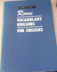 VOCABULARY BUILDING FOR COLLEGES