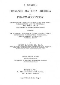 A Manual of Organic Materia Medica and Pharmacognocy