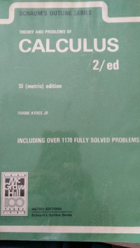 Image of SCHAUM'S OUTLINE SERIES THEORY AND PROBLEMS OF CALCULUS 2/ED
