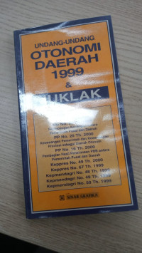 undang undang otonomi daerah 1999dan juklak