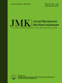 Image of JMK (Jurnal Manajemen dan Kewirausahaan) VOL 25 NO 1 2023