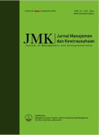 Image of JMK (Jurnal Manajemen dan Kewirausahaan)  VOL 25 NO 2 2023