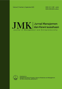 Image of JMK (Jurnal Manajemen dan Kewirausahaan)  VOL 27 NO 2 2025