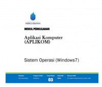 Aplikasi Komputer
(APLIKOM)

Sistem Operasi (Windows7)