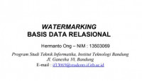 WATERMARKING
BASIS DATA RELASIONAL