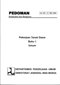 Image of PEKERJAAN TANAH DASAR BUKU 1 UMUM