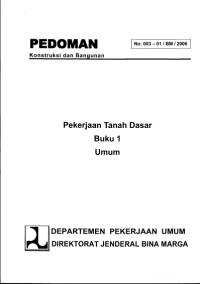 PEKERJAAN TANAH DASAR BUKU 1 UMUM