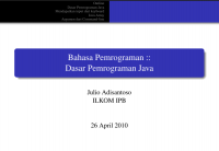 Bahasa Pemrograman ::
Dasar Pemrograman Java