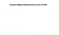 Image of DASAR PEMELIHARAAN INSTALASI LISTRIK