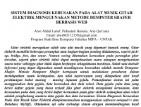 SISTEM DIAGNOSIS KERUSAKAN PADA ALAT MUSIK GITAR
ELEKTRIK MENGGUNAKAN METODE DEMPSTER SHAFER

BERBASIS WEB