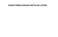 Image of DASAR PEMELIHARAAN INSTALASI LISTRIK