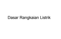 Image of Dasar Rangkaian Listrik