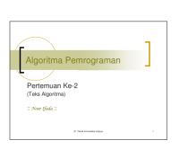 Image of Algoritma Pemrograman

Pertemuan Ke-2
(Teks Algoritma)