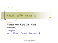 Algoritma Pemrograman

 





Pertemuan Ke-8 dan Ke-9
(Prosedur)