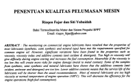 Image of Penentuan Kualitas Pelumas Mesin
