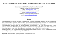 Image of RANCANG BANGUN MESIN SERUT DAN MESIN LILIT UNTUK SERAT RAMI
