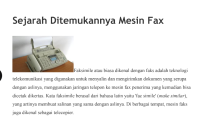 Sejarah Ditemukannya Mesin Fax