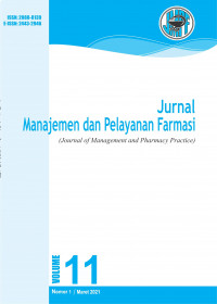 Image of Jurnal Manajemen Dan Pelayanan Farmasi Volume 11 Nomor 1 Maret  2021