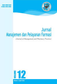 Jurnal Manajemen dan Pelayanan Farmasi 2022 Volume 12 No 1