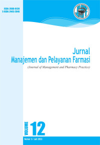 Jurnal Manajemen dan Pelayanan Farmasi  Vl 12 nomor 3 2022