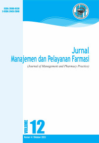 Image of Jurnal Manajemen dan Pelayanan Farmasi Volume 12 No 4 2022