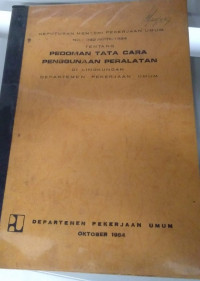 Image of PEDOMAN TENTANG TATA CARA PENGGUNAAN PERALATAN DI LINGKUNGAN