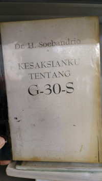 Image of KESAKSIANKU TENTANG G-30-S