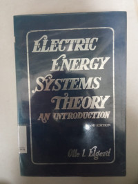 Electric Energy Systems Theory An Introduction