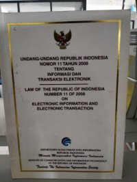 Image of Undang-Undang Republik Indonesia Nomor 11 Tahun 2008 Tentang Informasi dan Transaksi Elektronik