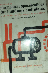 Image of handbook of mechanical specifications for buildings and plants a checklist for engineers and architects