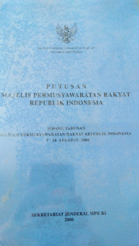 Image of Putusan Majelis Permusyawaratan Rakyat Republik Indonesia SIDANG 7 - 18 AGUSTUS 2000