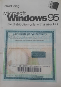 Introducing Microsoft Windows 95 For distribution only with a new PC