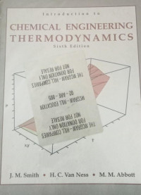 Image of CHEMICAL ENGINEERING THERMODYNAMICS