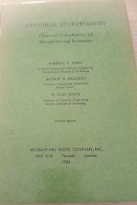 Image of Industrial Stoichiometry : Chemical Calculations of Manufacturing Processes