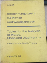 Image of Tables for the analysis of plates, slabs and diaphragms based on the elastic theory