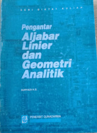 Image of Pengantar Aljabar Lienier dan Geometri Analitik