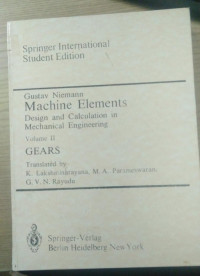 Machine Elements Design and Calculation in Mechanical Engineering