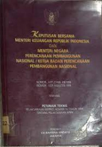 Keputusan Bersama Menteri KEuangan Republik Indonesia Dan Menteri Negara Perencanaan Pembangunan Nasional/Ketua Badan Perencanaan Pembangunan Nasional